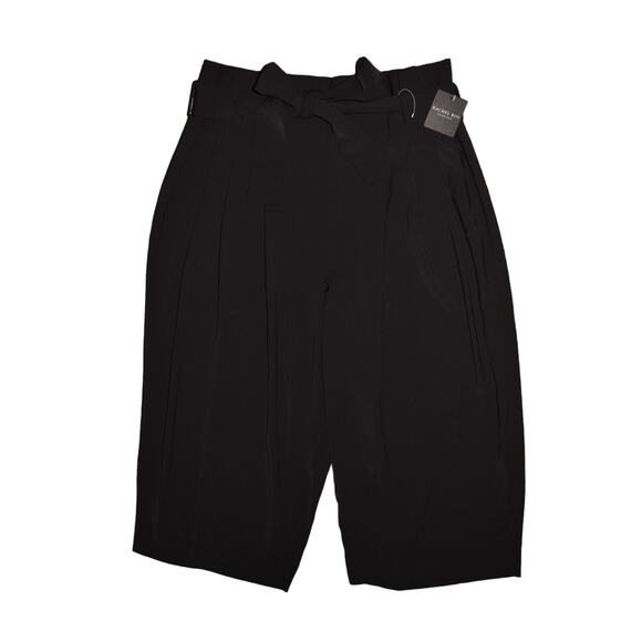 RACHEL ROY COLLECTION NEW $100 Belted Wide‎ Leg Crop Pant Black 18W - Picture 1 of 3